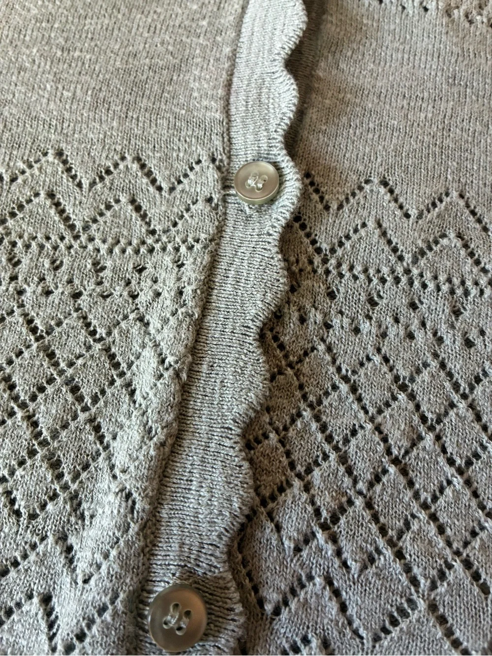 FRYE Olive Sage Openwork Knit Cardigan